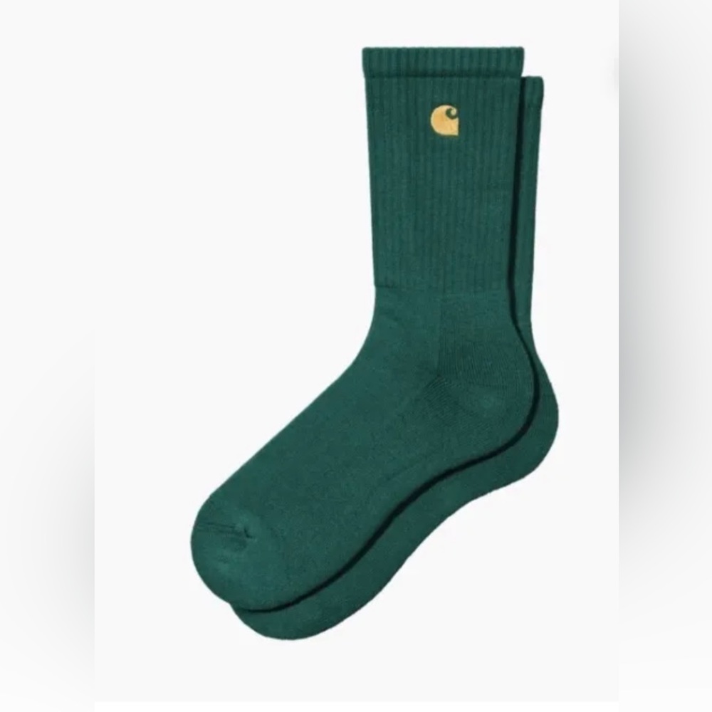 Men’s GREEN Carhartt Socks WIP Logo 1 pair Basic Fashion One Size Fits All Boot